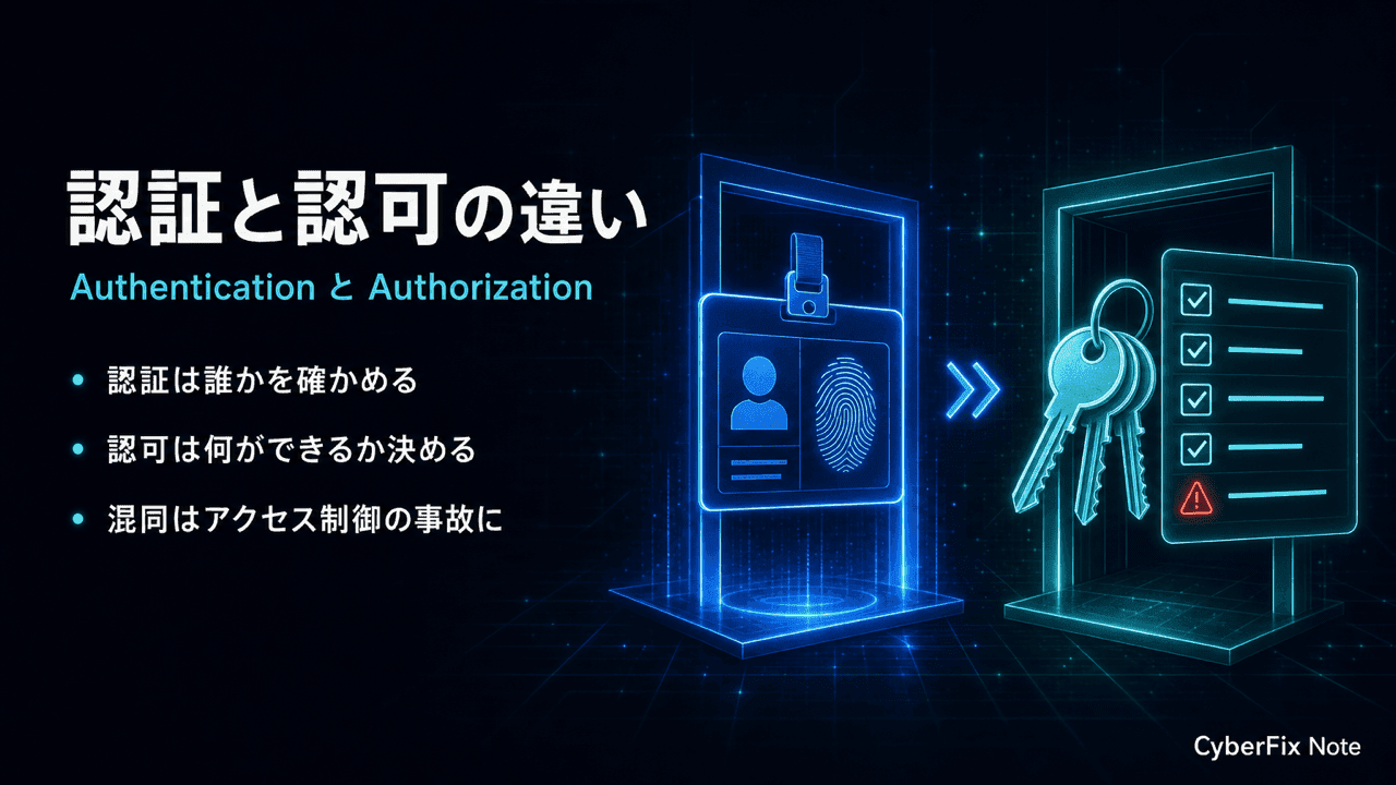認証と認可の違い。Authentication と Authorization を基礎から整理する