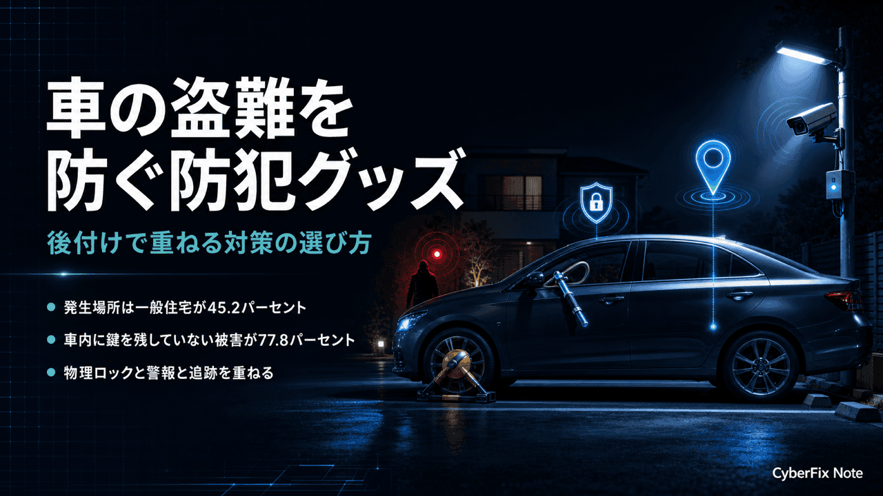 車の盗難を防ぐ後付け防犯グッズの選び方