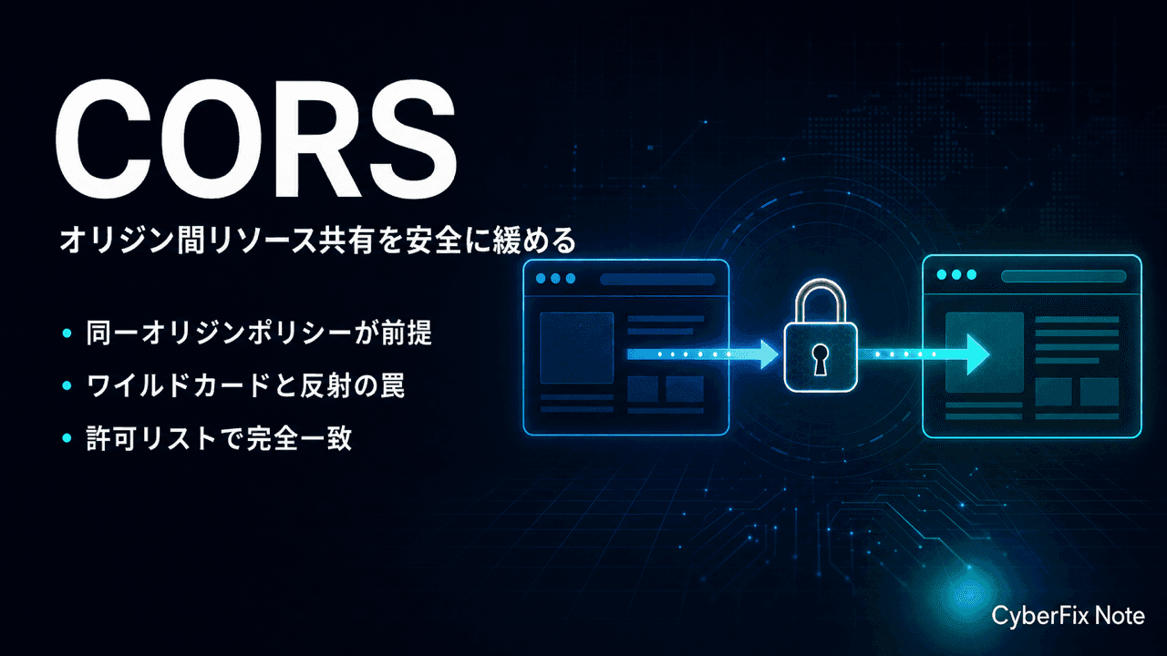 CORSの仕組みと設定ミスを避ける勘所。オリジン間リソース共有を安全に緩める