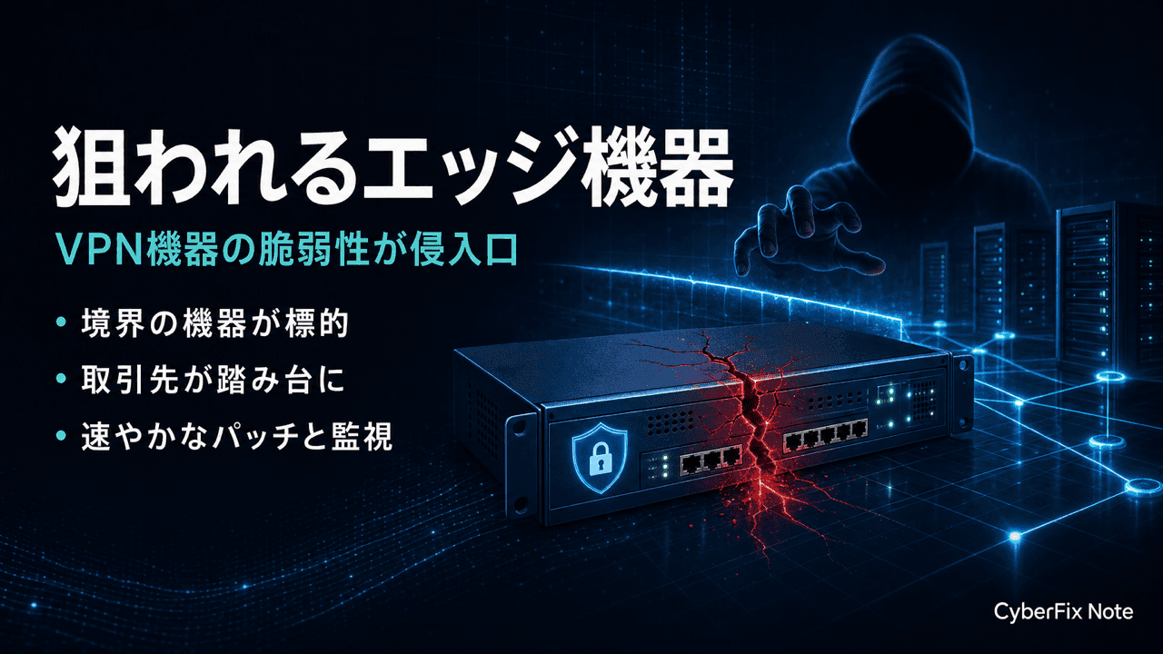 境界に置くエッジ機器の脆弱性が侵入口として狙われる理由