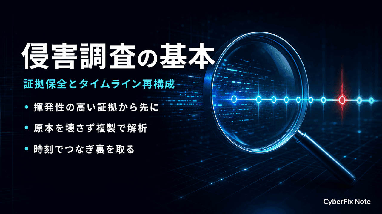 ログからの侵害調査（フォレンジック）の基本。証拠保全とタイムライン再構成