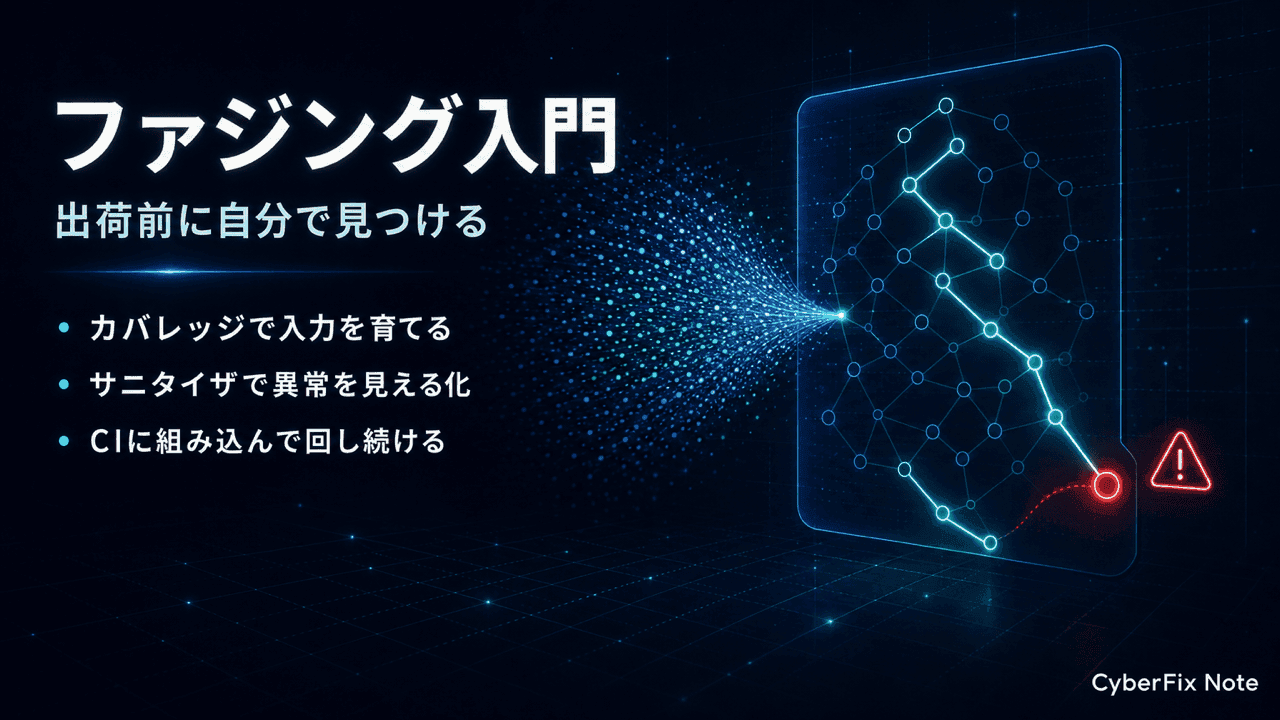 ファジング入門。脆弱性を出荷前に自分で見つけるテストの仕組みと始め方