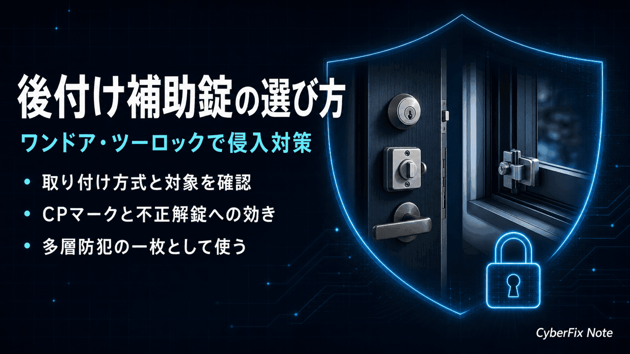玄関ドアと窓に後付けする補助錠の選び方