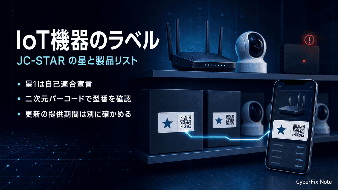 IoT機器のセキュリティラベルの読み方と選び方。JC-STARの★と適合ラベル取得製品リストで確かめる