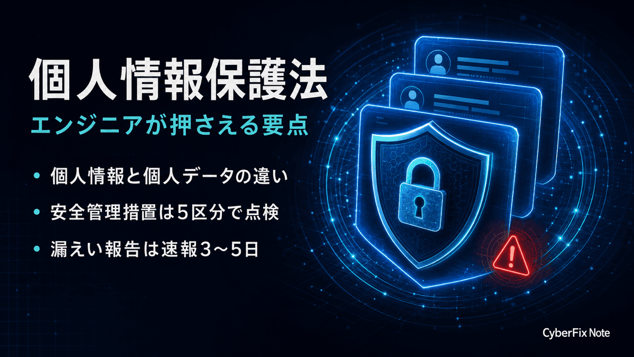 個人情報保護法の要点。エンジニアが知っておくべきこと