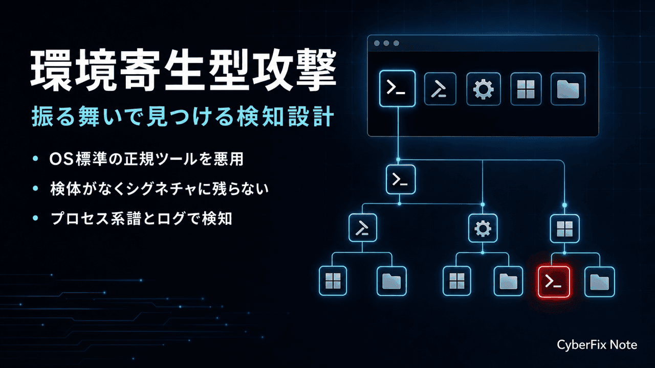 環境寄生型攻撃(LOLBins)の仕組みと振る舞いで見つける検知設計