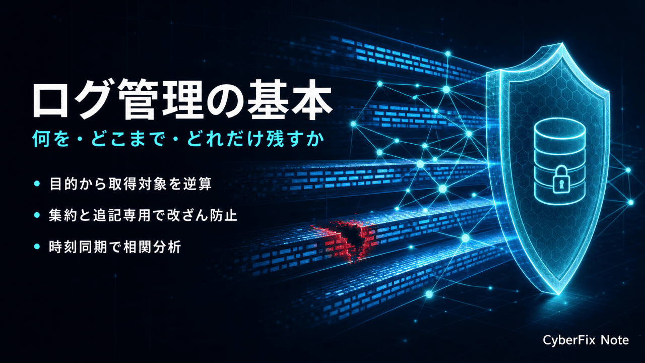 ログ管理の基本。何を・どこまで・どれだけ残すか