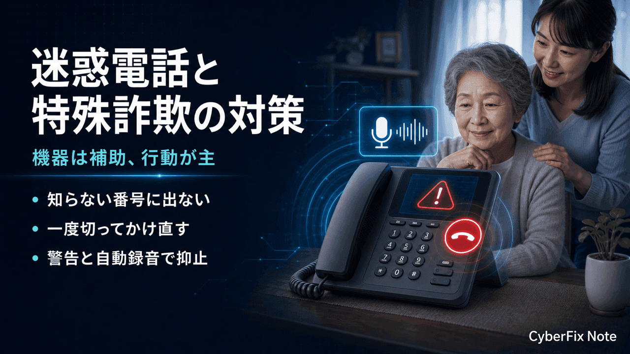 迷惑電話と特殊詐欺から高齢の家族を守る対策