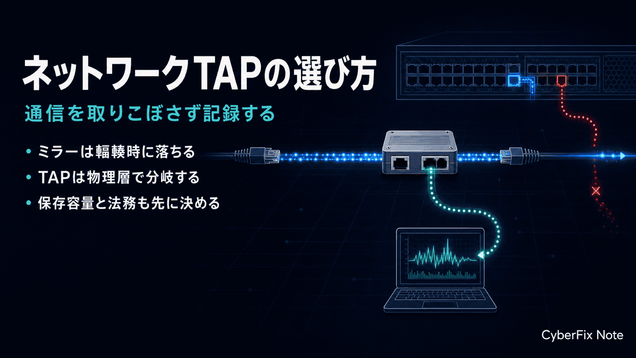 通信を取りこぼさずに記録するネットワークTAPとミラーポート機器の選び方