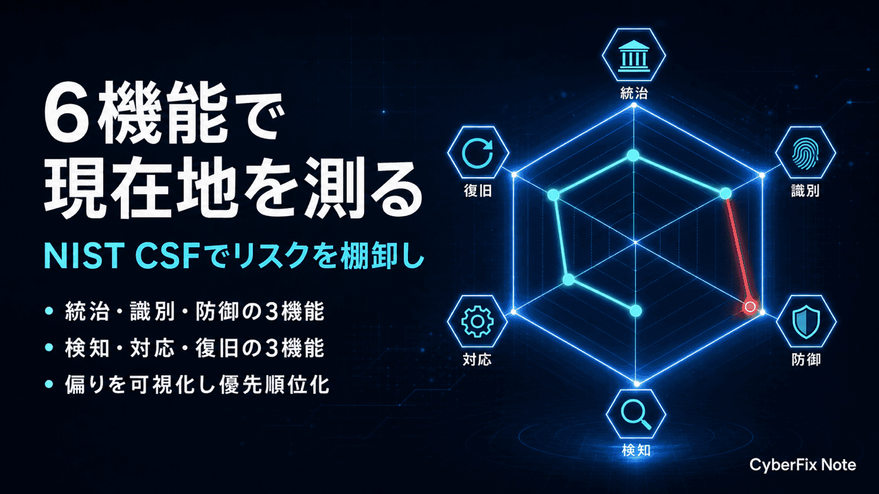 NIST CSFで自組織のリスクを棚卸しする。6つの機能で現在地を測る進め方
