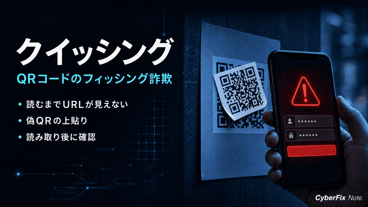 読み取るまで遷移先が見えないQRコード詐欺クイッシング