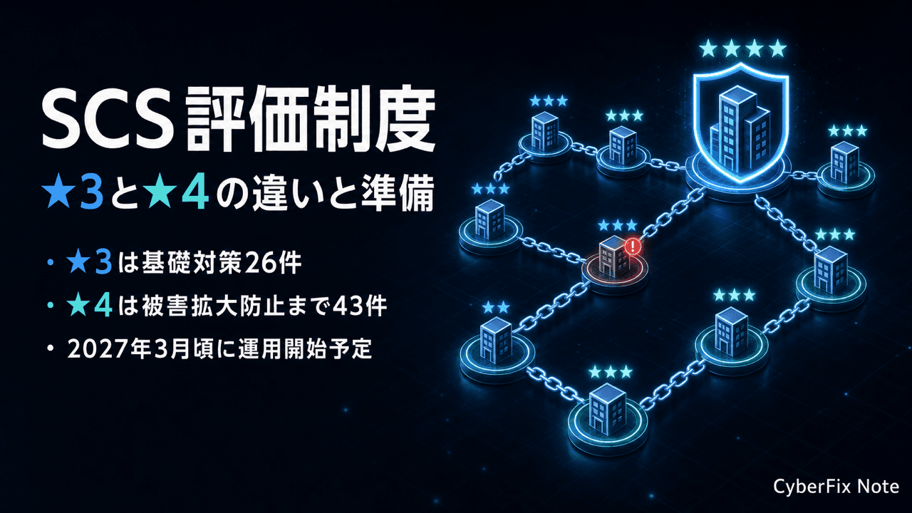 SCS評価制度(サプライチェーン強化に向けたセキュリティ対策評価制度)とは。★3と★4の違いと取引先から求められる前に整える準備