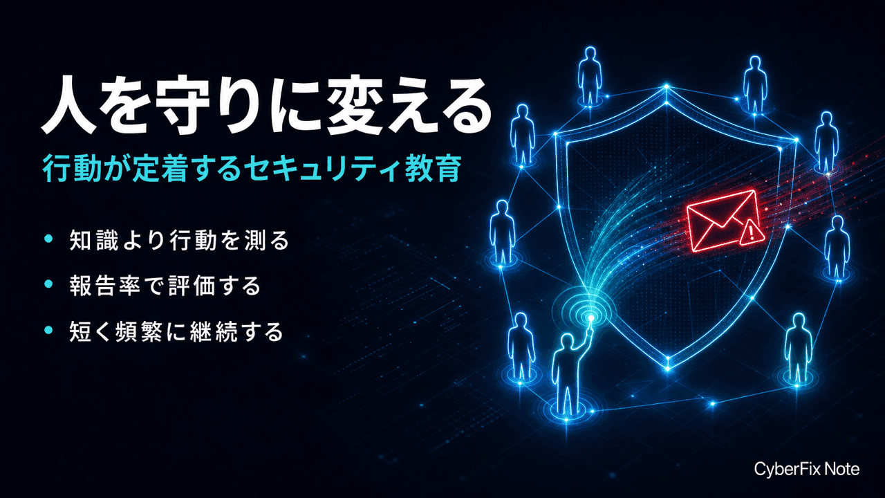従業員へのセキュリティ教育の設計。標的型訓練・報告文化・継続的な啓発の組み立て方