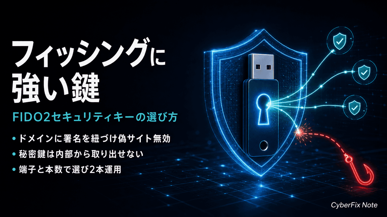 ハードウェアセキュリティキー（FIDO2）の選び方とおすすめ。フィッシングに原理的に強い認証