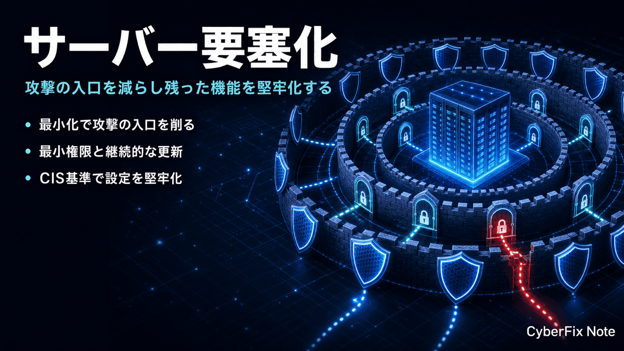 サーバーのハードニング基礎。最小化・最小権限・更新・設定堅牢化をCISベンチマークから学ぶ