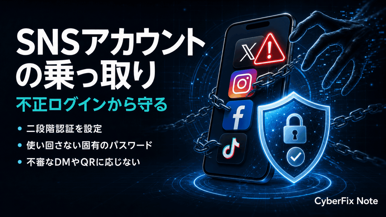 SNSアカウントの乗っ取りが起きる仕組みと利用者ができる対策