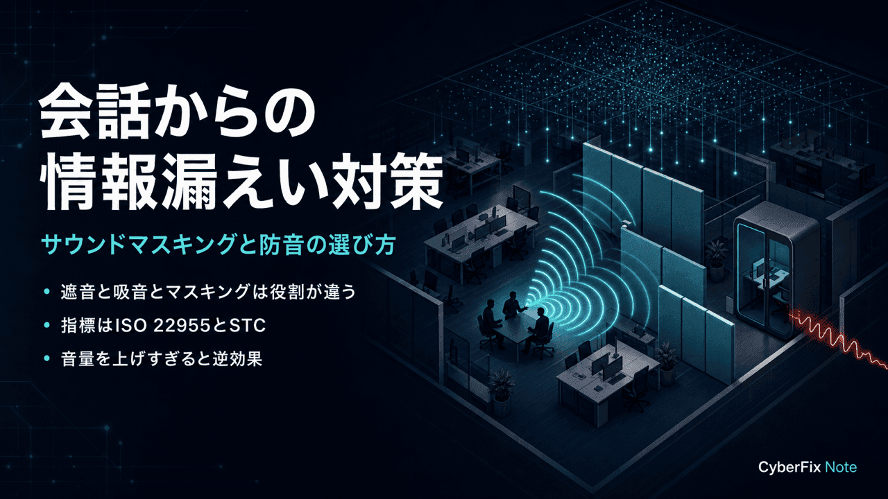 会話からの情報漏えいを抑える音の対策機器の選び方