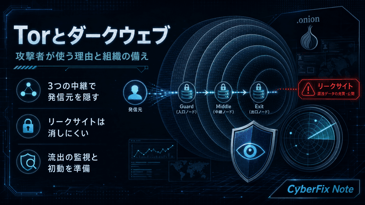 Torとダークウェブの仕組み。攻撃者が使う理由と組織が取るべき備え