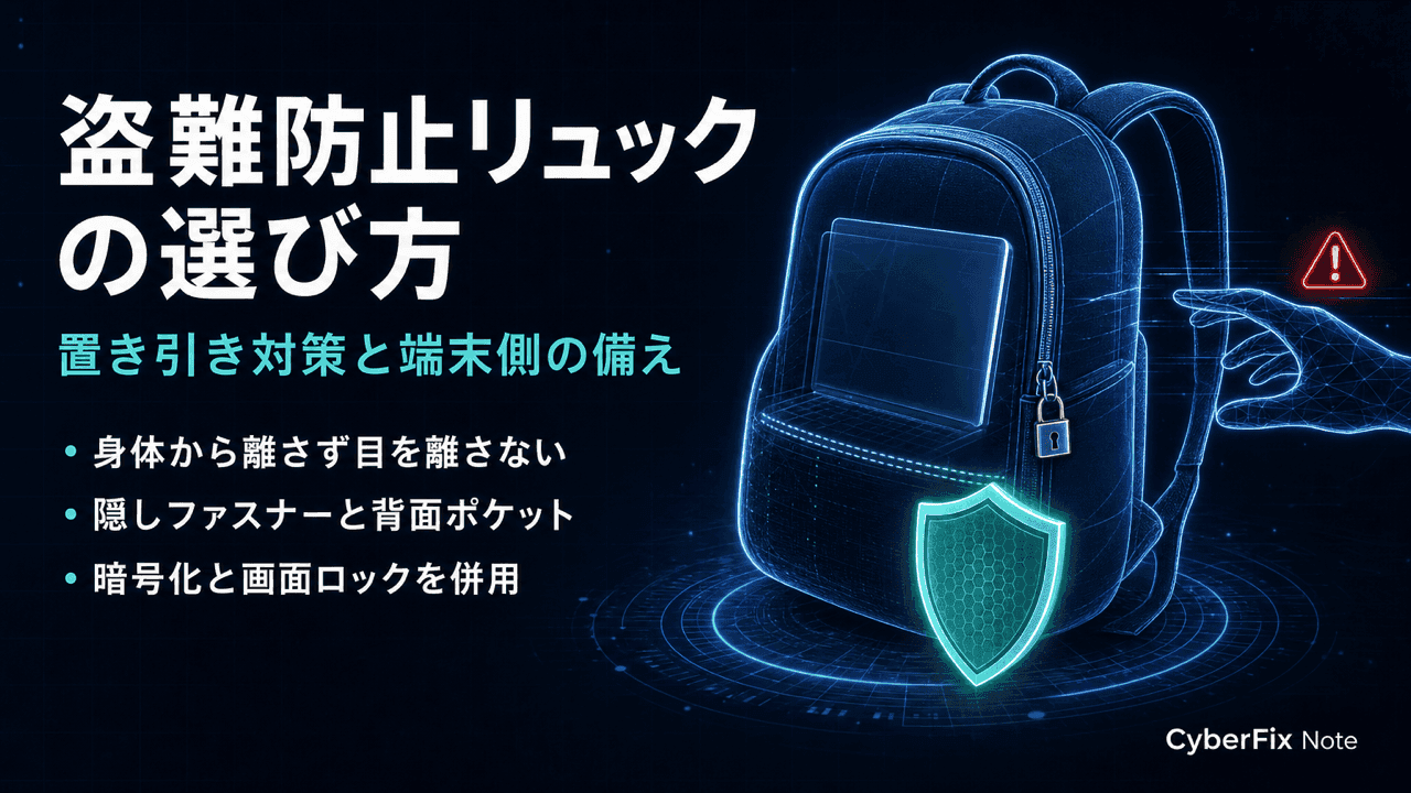 盗難防止リュックの選び方。ノートPCを持ち歩く人の置き引きやスリへの対策と情報漏えいを防ぐ運用