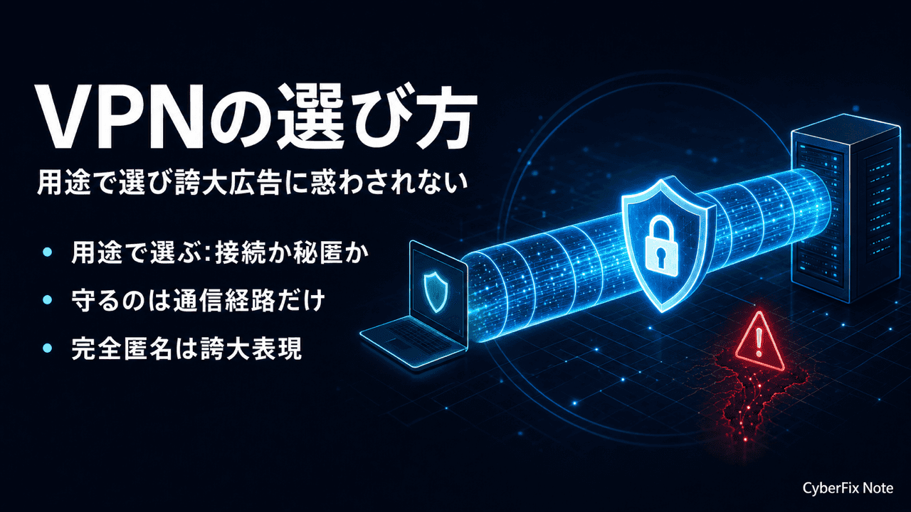 VPNの選び方と使うときの注意点。用途別の考え方と誇大広告に惑わされないコツ