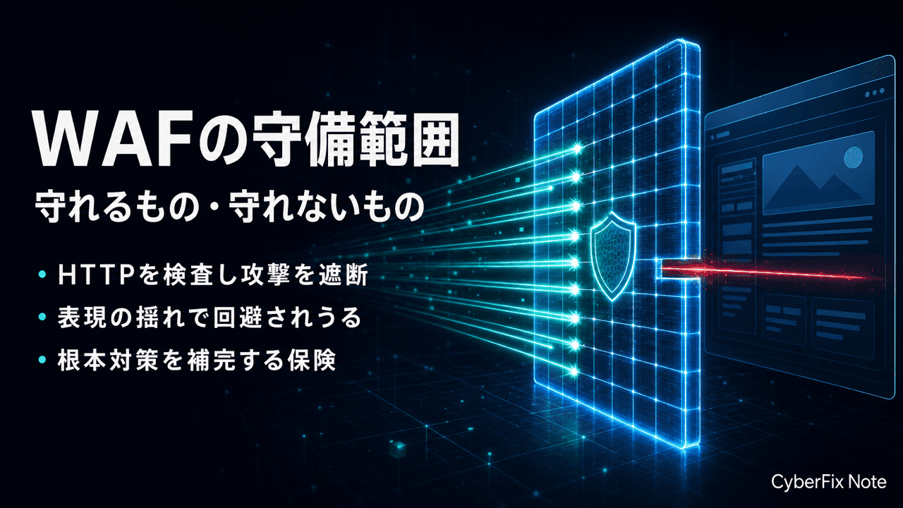 WAFの役割と限界、正しい使い方。シグネチャと振る舞い、回避される前提、根本対策との補完