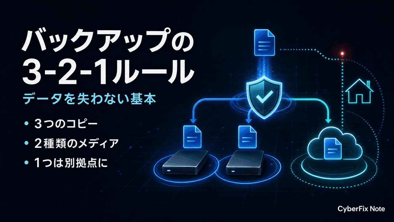 バックアップの3-2-1ルールが守る障害とその仕組み