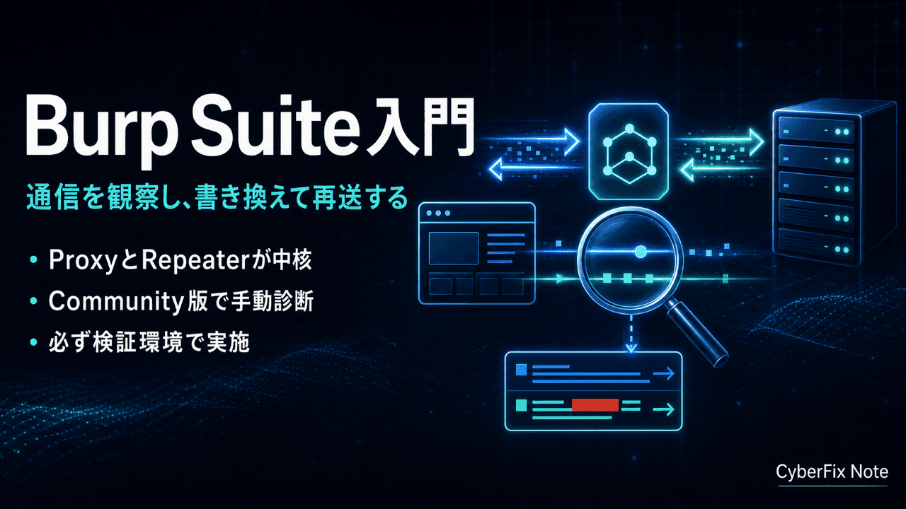 Burp Suiteで学ぶWeb診断の基礎。自分の検証環境で安全に手を動かす