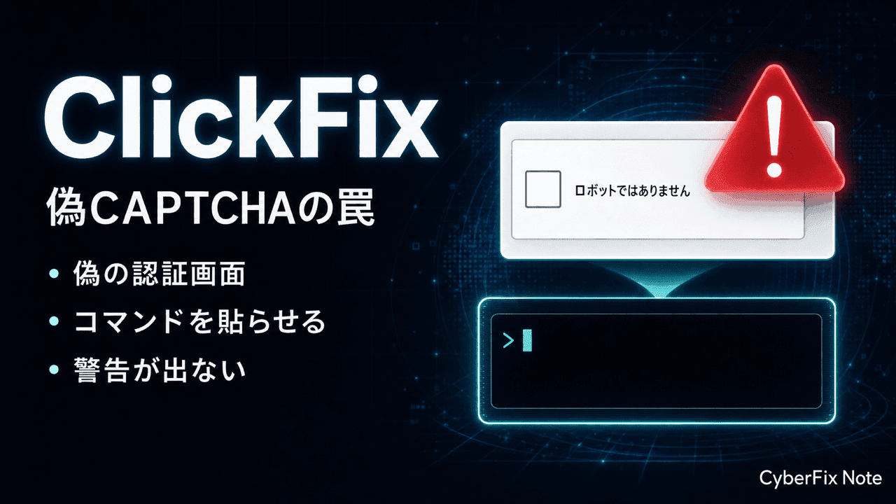 偽のCAPTCHAにコマンドを貼り付けさせるClickFix