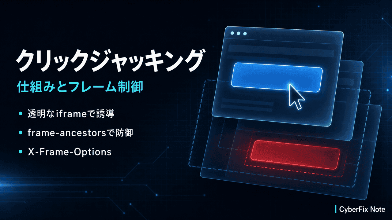 クリックジャッキングの仕組みとフレーム制御による対策