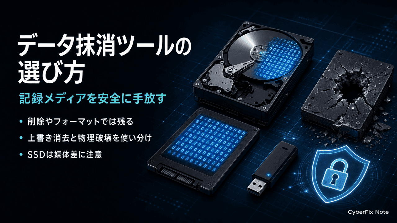 記録メディアのデータ抹消と廃棄に使うツールの選び方