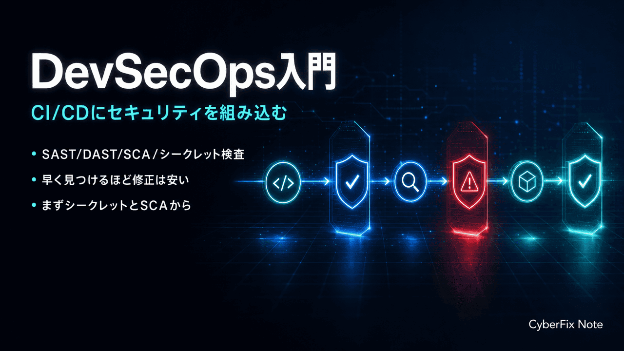 DevSecOps入門。CI/CDにセキュリティを組み込むSAST・DAST・SCA・シークレットスキャン