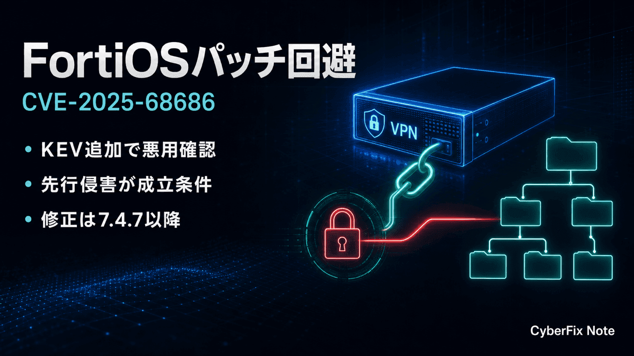 FortiOS SSL-VPNのシンボリックリンク永続化パッチをすり抜けるCVE-2025-68686