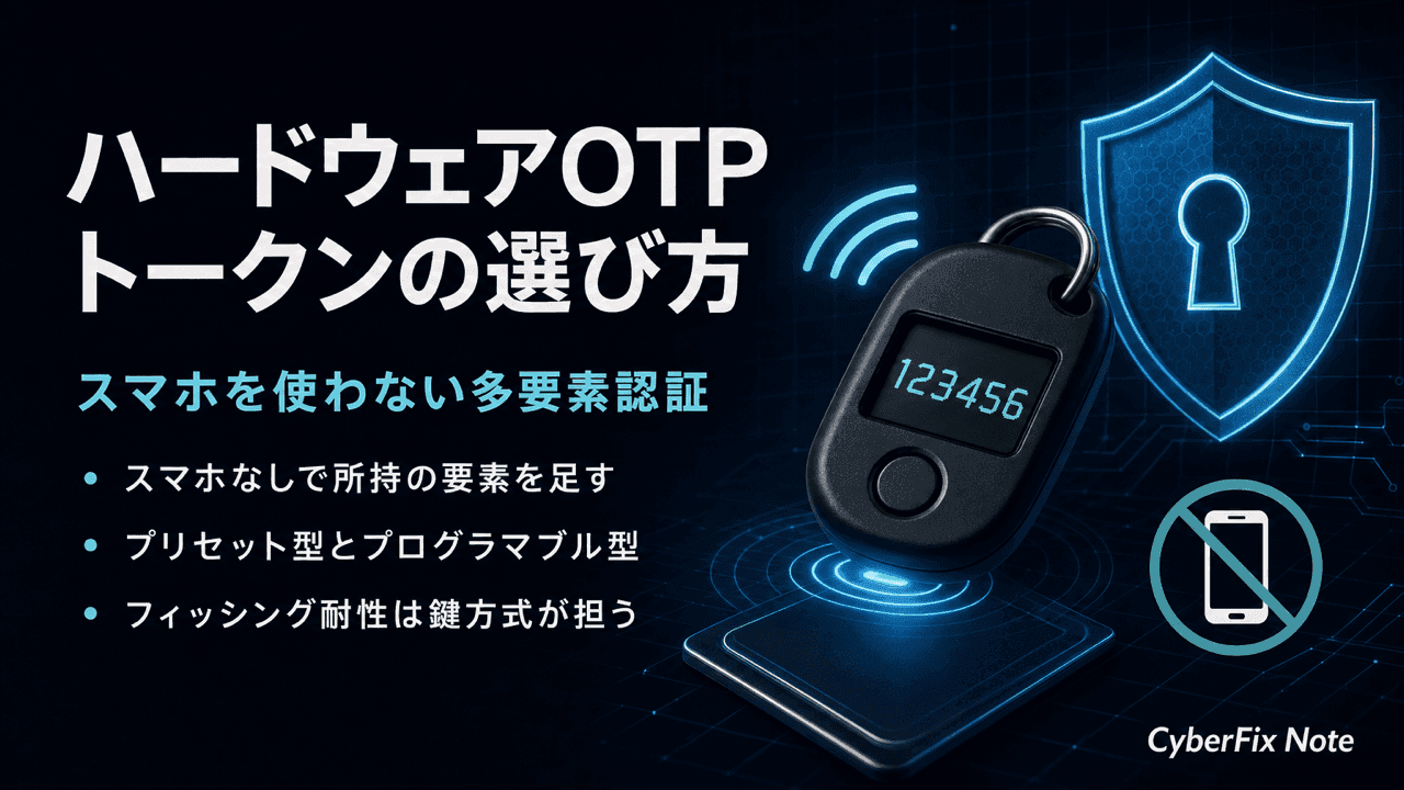 スマホを使わない多要素認証に使うハードウェアOTPトークンの選び方