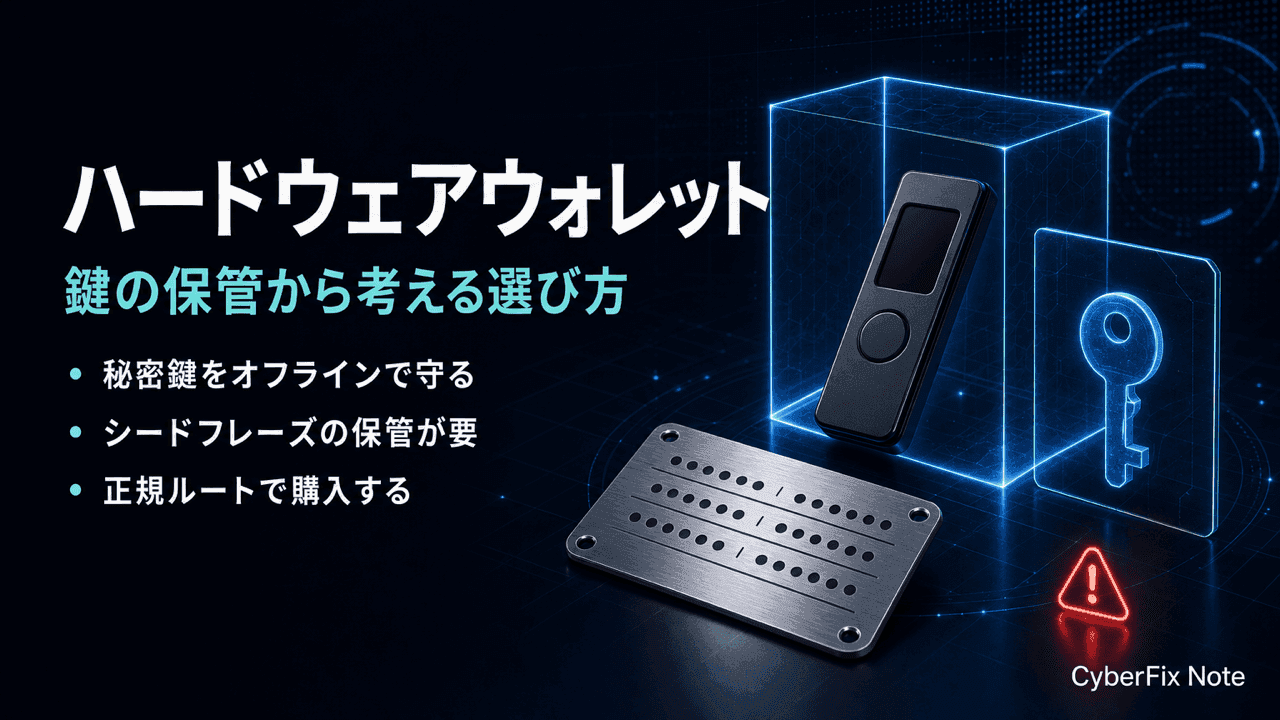鍵の保管から考えるハードウェアウォレットの選び方