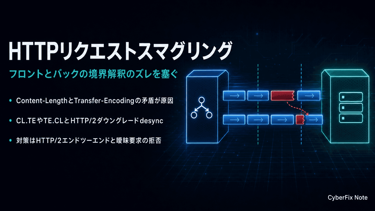 HTTPリクエストスマグリングの仕組みと対策。フロントとバックの境界解釈のズレを塞ぐ