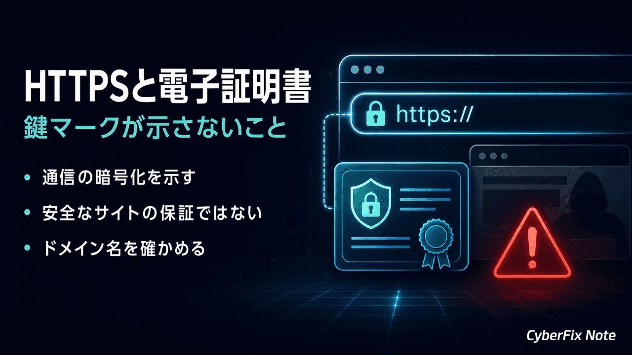 HTTPSと電子証明書が守る範囲と、鍵マークが示さないこと