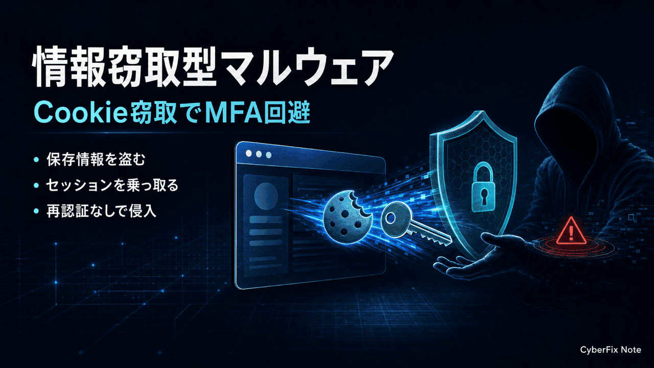 情報窃取型マルウェアがセッションCookieを盗んで多要素認証を回避する仕組み