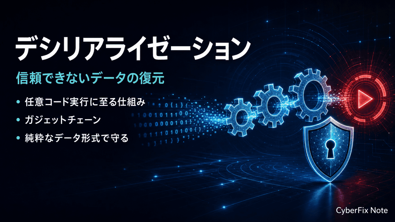 安全でないデシリアライゼーションの対策。信頼できないデータの復元が任意コード実行につながる仕組み