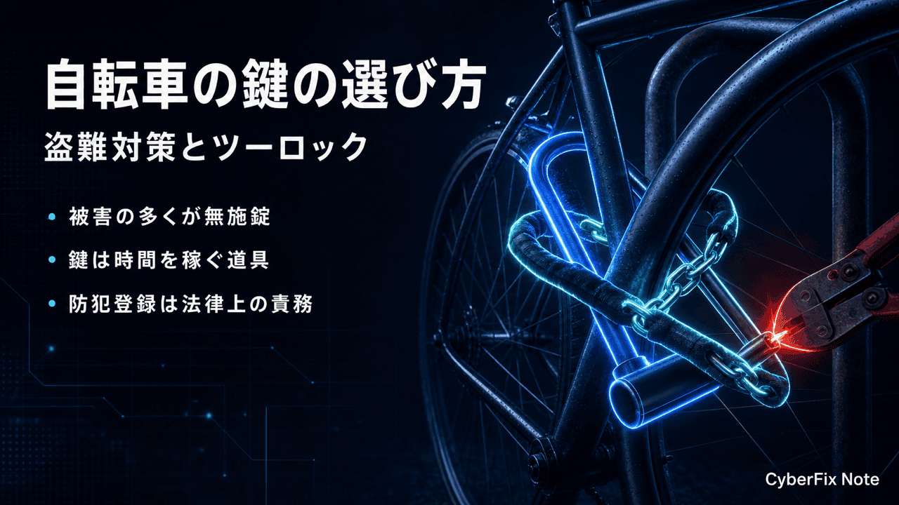 自転車の盗難対策に使う鍵(ロック)の選び方
