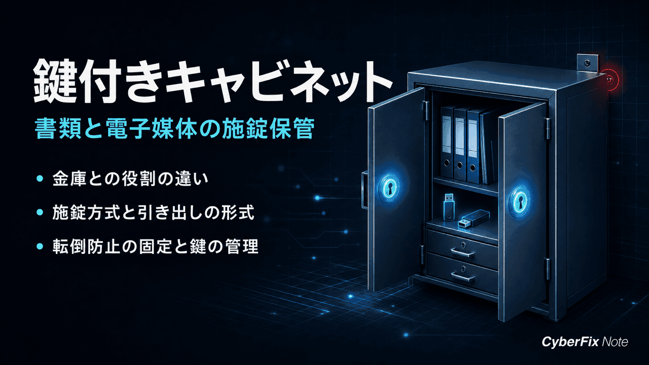 書類と電子媒体の施錠保管に使う鍵付きキャビネットの選び方