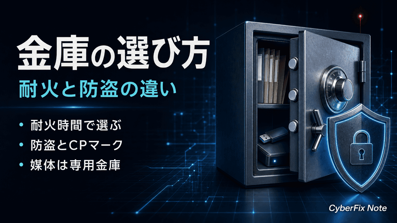 重要書類とバックアップ媒体を守る金庫の選び方を整理する