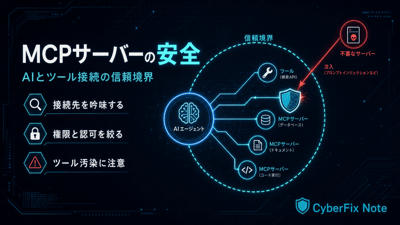 MCPサーバーのセキュリティ。AIエージェントとツール接続の信頼境界