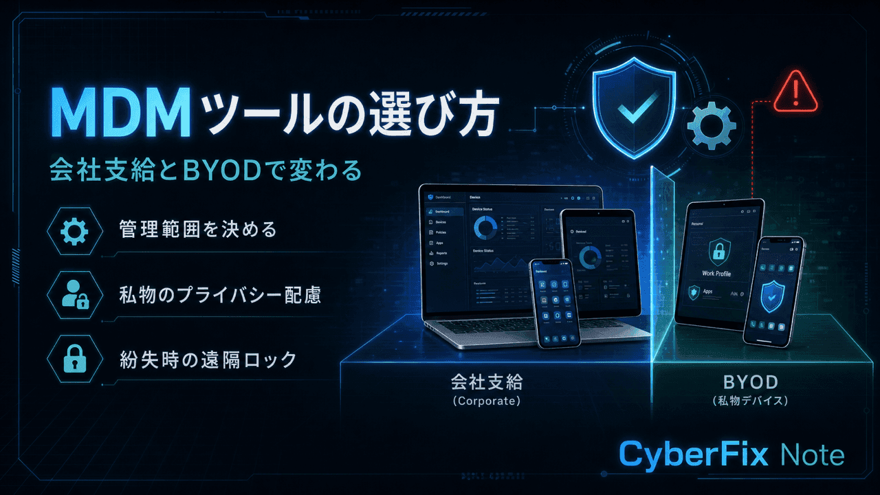 会社支給とBYODで変わるモバイルデバイス管理(MDM)ツールの選び方