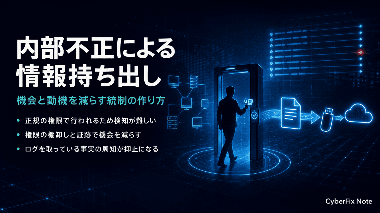 内部不正による情報持ち出しを機会と動機の両面から抑える統制の作り方