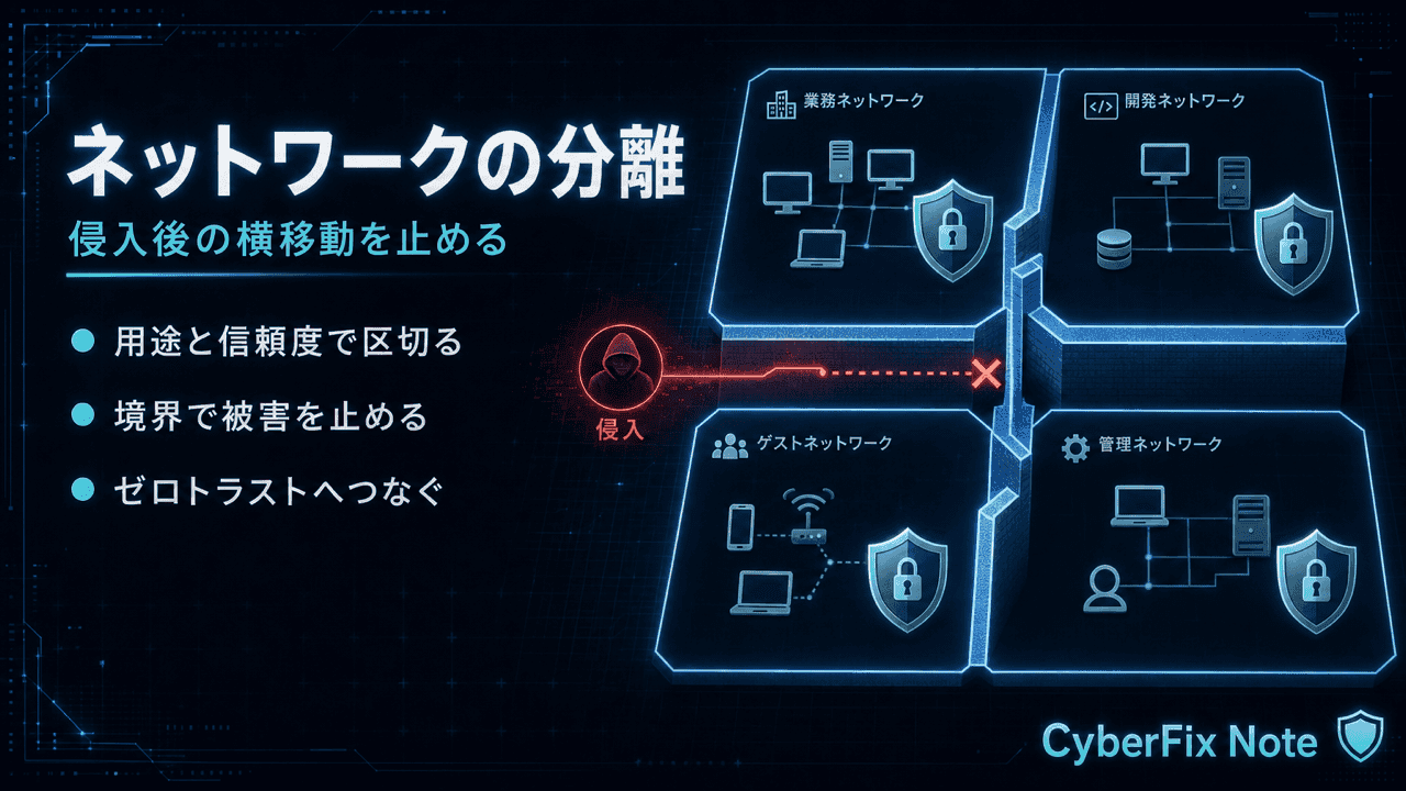 ネットワークセグメンテーションで侵入後の被害を広げない設計