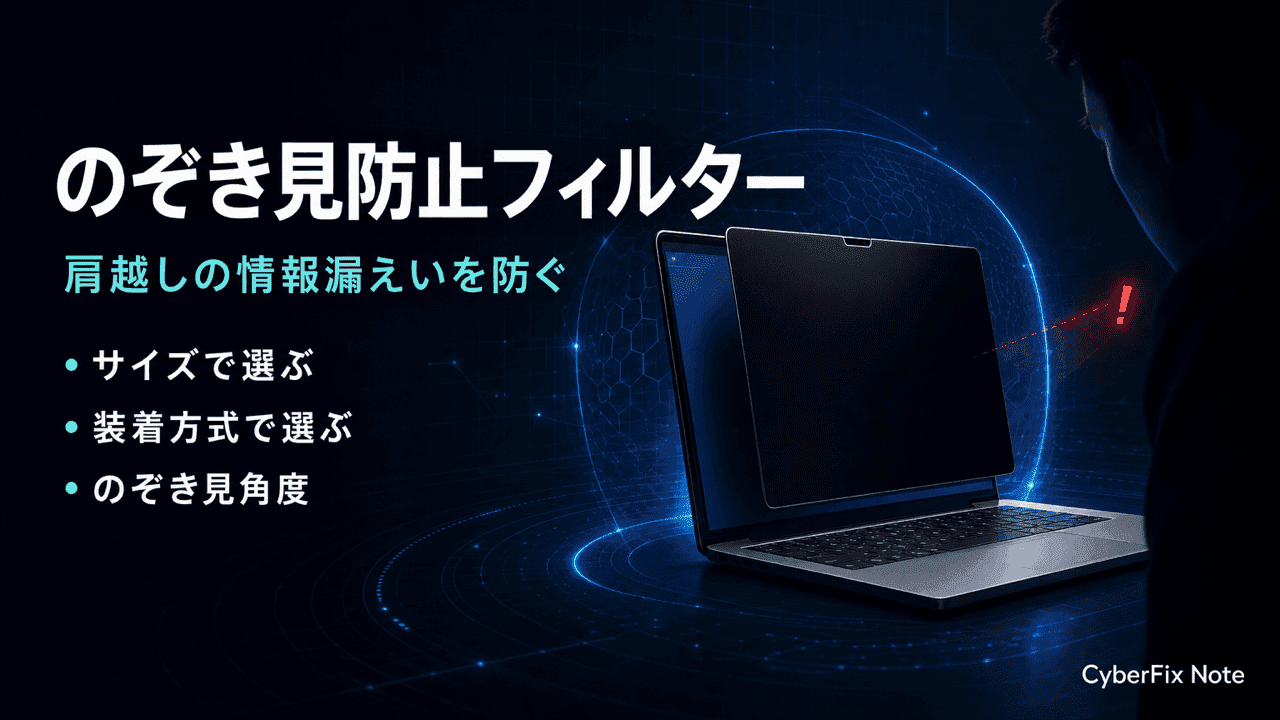 のぞき見防止フィルター(プライバシーフィルター)の選び方。肩越しの情報漏えいを防ぐ