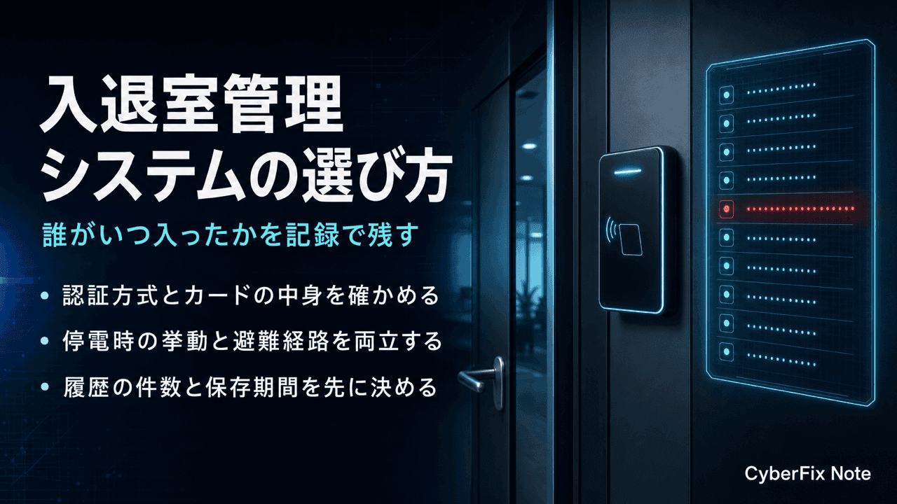 誰がいつ入ったかを残すオフィス入退室管理システムの選び方