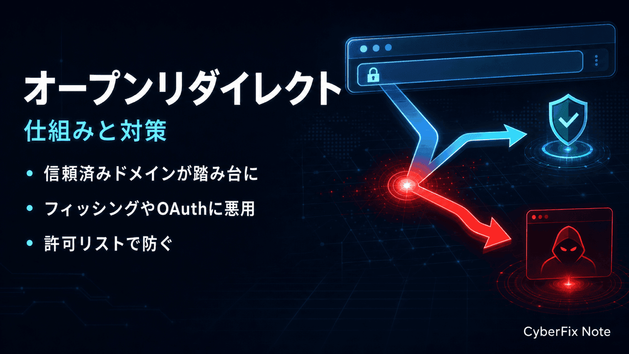オープンリダイレクトの仕組みと対策。信頼済みドメインが踏み台になる欠陥を塞ぐ