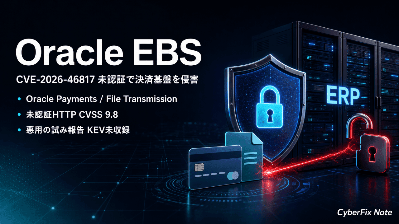 Oracle E-Business SuiteのCVE-2026-46817。未認証で決済基盤を狙われる構図と初動
