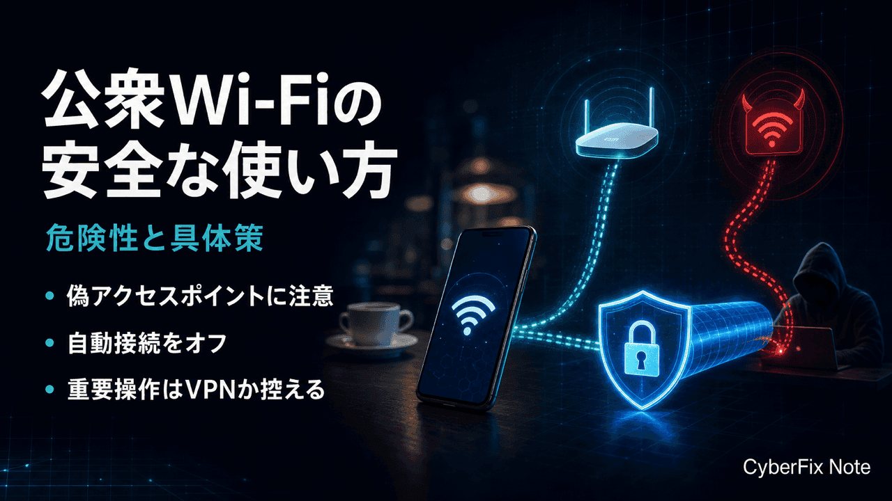 公衆Wi-Fiの危険性と安全に使うための具体策